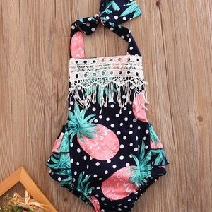 Boutique baby Girls Romper w/FREE sandals. 3-6 mo